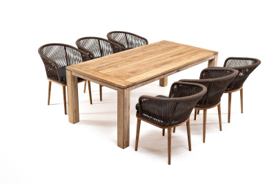 Обеденная группа 4SIS Мадейра 6-местная со стульями Марсель Цвет: коричневый Обеденная группа 4SIS Мадейра 6-местная со стульями Марсель Цвет: коричневый