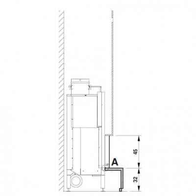 Каминная облицовка Palazzetti Dundee dx, Bianco Mediterraneo, под Monoblocco 16:9 front