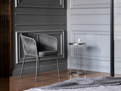 Стул 4SIS Бордо из роупа Цвет: темно-серый шагрень, серый Стул 4SIS Бордо из роупа Цвет: темно-серый шагрень, серый