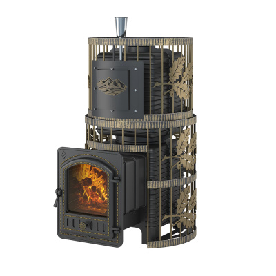 Печь для бани Эверест "Легкий пар Профи" Ковка (закрытая каменка из нерж. стали) диаметр дымохода: 120 мм Печь для бани Эверест "Легкий пар Профи" Ковка (закрытая каменка из нерж. стали) диаметр дымохода: 120 мм