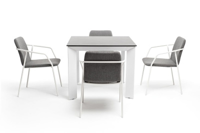 Обеденная группа 4SIS Венето 4-местная со стульями Марокко Цвет: белый, серый