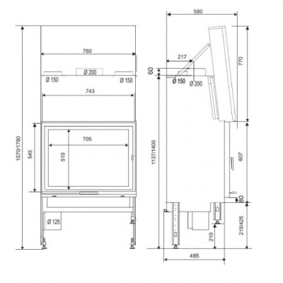 Каминная топка Supra Univers II 201 B Pack PN