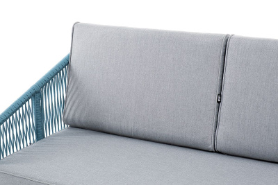 Диван 4SIS Канны 2-местный из роупа Цвет: светло-серый RAL7035 шагрень, бирюзовый, светло-серый Диван 4SIS Канны 2-местный из роупа Цвет: светло-серый RAL7035 шагрень, бирюзовый, светло-серый