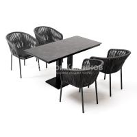 Обеденная группа 4SIS Каффе Дабл из роупа Цвет: серый гранит