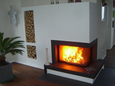 Каминная топка Brunner Eck-Kamine EK 57/82/48 с подъемом  Каминная топка Brunner Eck-Kamine EK 57/82/48 с подъемом