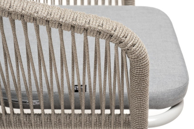 Стул из роупа 4SIS Марсель, Каркас алюминий светло-серый (RAL7035) муар, роуп серый меланж, ткань светло-серая