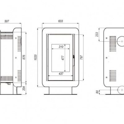 Печь камин Defro Home Oval, 9 кВт