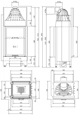 Каминная топка Schmid Lina FD 5580 h (туннельная версия) Каминная топка Schmid Lina FD 5580 h (туннельная версия)