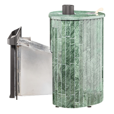 Дровяная печь Ферингер Макси ПФ в облицовке "Верде Гватемала" наборный, до 38 м³ Дровяная печь Ферингер Макси ПФ в облицовке "Верде Гватемала" наборный, до 38 м³