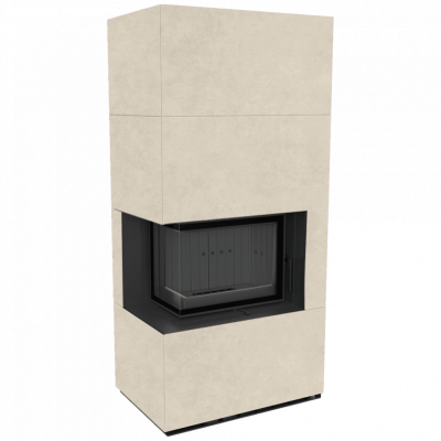 Каминокомплект FLOKI в облицовке FOKOS SALE, угловое стекло слева Каминокомплект FLOKI в облицовке FOKOS SALE, угловое стекло слева