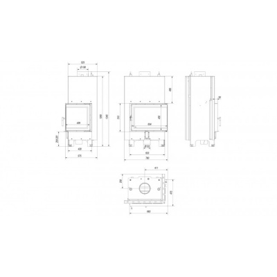 Каминная топка Kratki с водяным контуром MBZ PW 13 P BS W