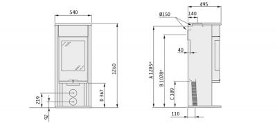 Contura 610G Style Со стеклянной дверцой