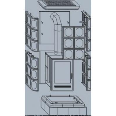 Печь-камин ABX KALEDONIE K, с теплообменником (коричневый)