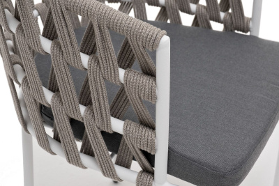 Стул 4SIS Диего из роупа Цвет: белый муар, серый меланж, серый