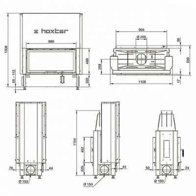 Каминная топка Hoxter HAKA 89/45Th