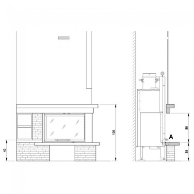 Каминная облицовка Palazzetti Liverpool sx, Yellow Quartzite, с балкой, под MBL 78 sx