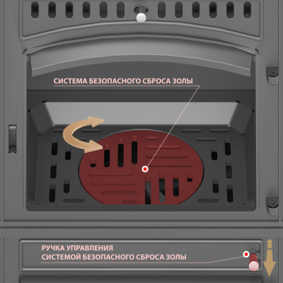 Печь-камин Везувий LV-12 S "Антрацит" диаметр дымохода: 120 мм