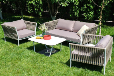 Лаунж-зона 4SIS Касабланка на 4 персоны из роупа Цвет: бежевый Лаунж-зона 4SIS Касабланка на 4 персоны из роупа Цвет: бежевый