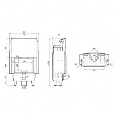 Топка Defro Home Intra SM G Slim, 6кВт, 611/481мм, гильотина Топка Defro Home Intra SM G Slim, 6кВт, 611/481мм, гильотина