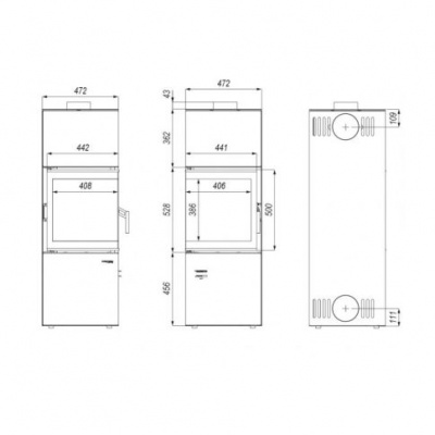 Печь камин Defro Home Quadroom, 9,6 кВт