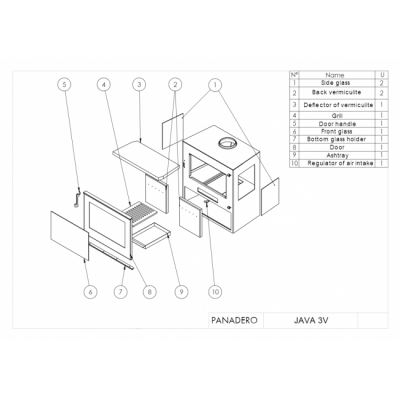 Печь-камин Panadero Java Trivision