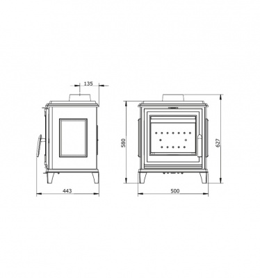 ПЕЧЬ-КАМИН Invicta SEDAN S красная эмаль