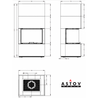 Печь-камин Astov APLIT П3С 8457
