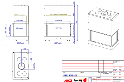 Каминная топка MCZ Forma 95 DX/SX