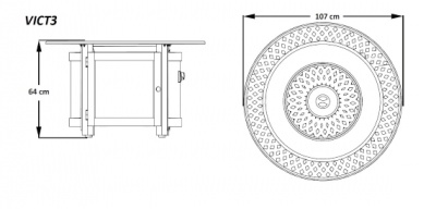 Стол-камин газовый Victorian Круглый