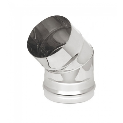 Колено Везувий нерж. (AISI 430/0,5мм) 3 секции 45 д.150