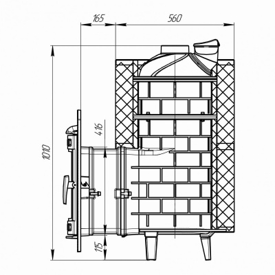 Печь для бани в камне Атмосфера Про Змеевик