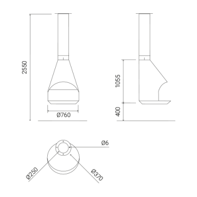 Камин Traforart Hera центральный  Камин Traforart Hera центральный