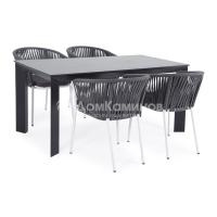 Обеденная группа 4SIS Флоренция на 4 персоны из роупа Цвет: белый, серый