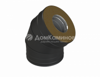 Сэндвич-отвод 45* К Grill'D AISI 430 0,8мм/ОС 0,5мм (D130/250) черный (порошковая краска)