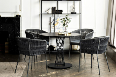 Обеденная группа 4SIS Диего 4-местная из роупа со стульями Бордо Цвет: серый гранит, серый Обеденная группа 4SIS Диего 4-местная из роупа со стульями Бордо Цвет: серый гранит, серый