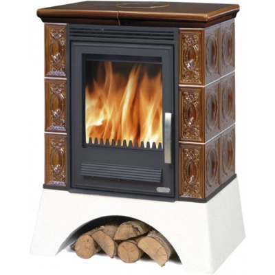 Печь-камин ABX Helvetia LP, с чугунной топкой (коричневый)