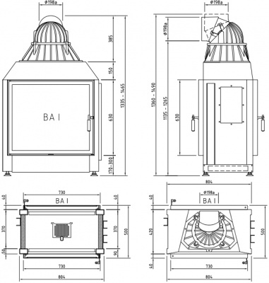 Каминная топка Schmid Lina FD 7363 (туннельная версия) Каминная топка Schmid Lina FD 7363 (туннельная версия)