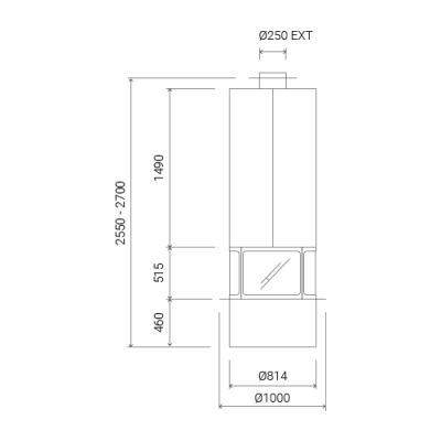 Камин Traforart Diamante центральный  Камин Traforart Diamante центральный