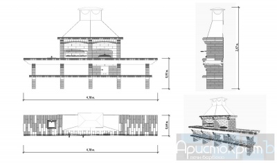 Кирпичное барбекю АРИСТОКРАТЪ 736 с печью Кирпичное барбекю АРИСТОКРАТЪ 736 с печью