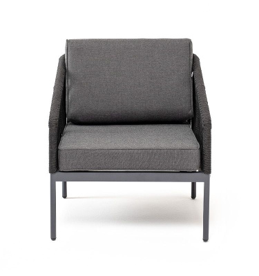 Кресло 4SIS Канны из роупа Цвет: темно-серый муар, темно-серый Кресло 4SIS Канны из роупа Цвет: темно-серый муар, темно-серый