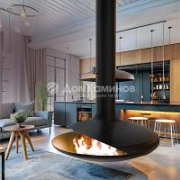 Камин Aves 5 Турин центральный открытый поворотный D1200