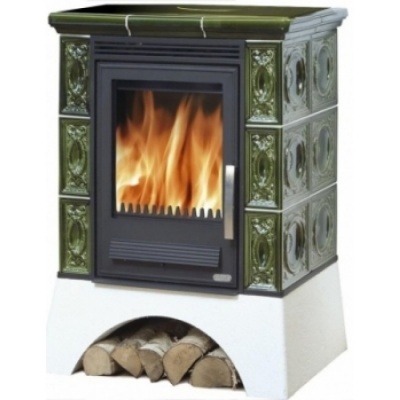 Печь-камин ABX Helvetia KP, с теплообменником (зеленая)