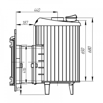 Печь для бани в камне Атмосфера Змеевик