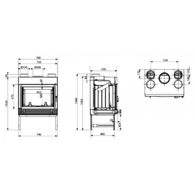 Каминная топка Supra F-152 C