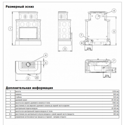 Печь-камин ABX KARELIE EXclusive, с кафельным цоколем (перламутр)