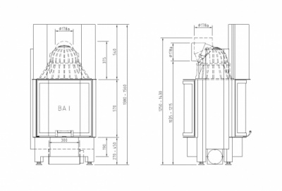 Каминная топка Schmid Pano FD 5557 h (туннельная версия) Каминная топка Schmid Pano FD 5557 h (туннельная версия)