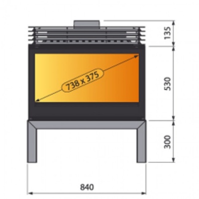 Отопительная печь Liseo Castiron LCI 9 GDF BG Stove, двусторонняя, черное стекло