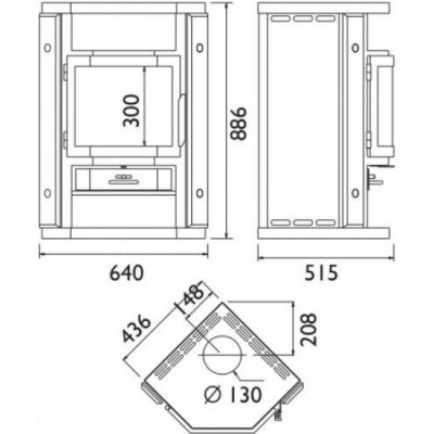Печь-камин ABX Skandik 5 (керамика)