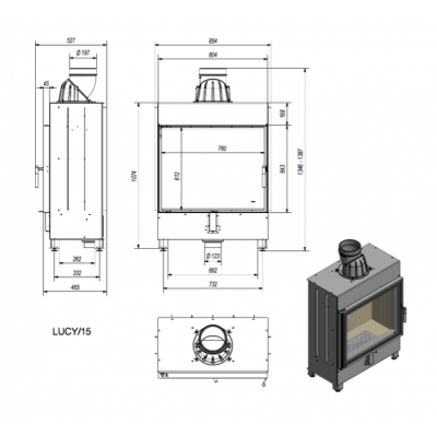 Каминная топка Kratki Lucy 15 Каминная топка Kratki Lucy 15