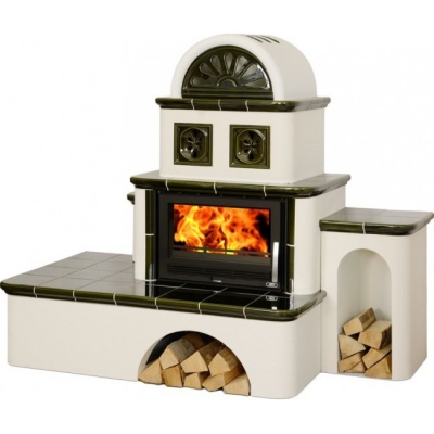 Печь-камин ABX OXFORD (зеленый правая)